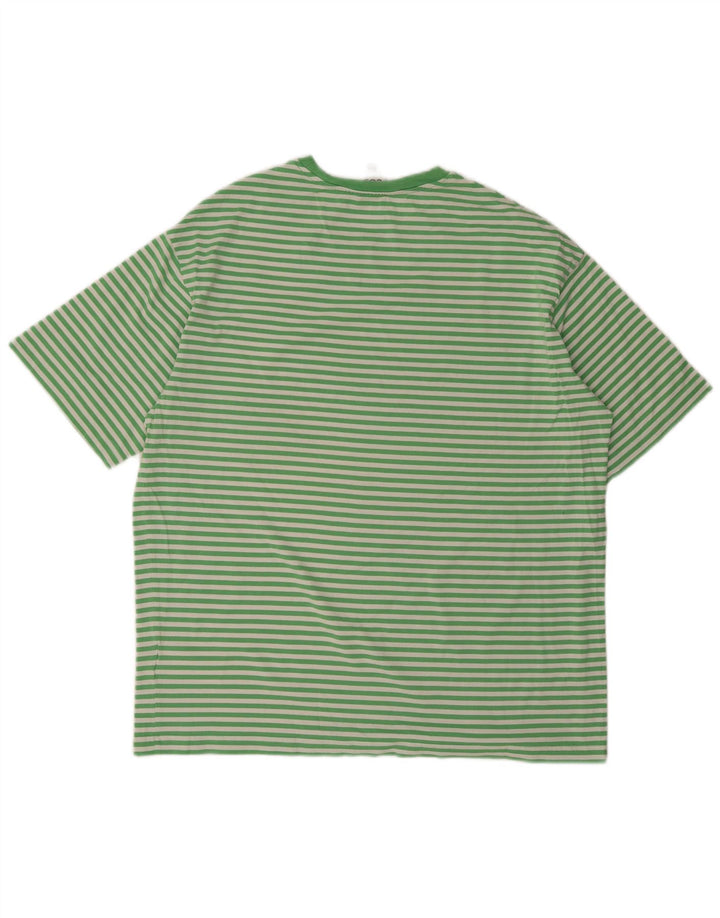 Tricou pentru bărbați Cos Top din bumbac cu dungi verzi medii