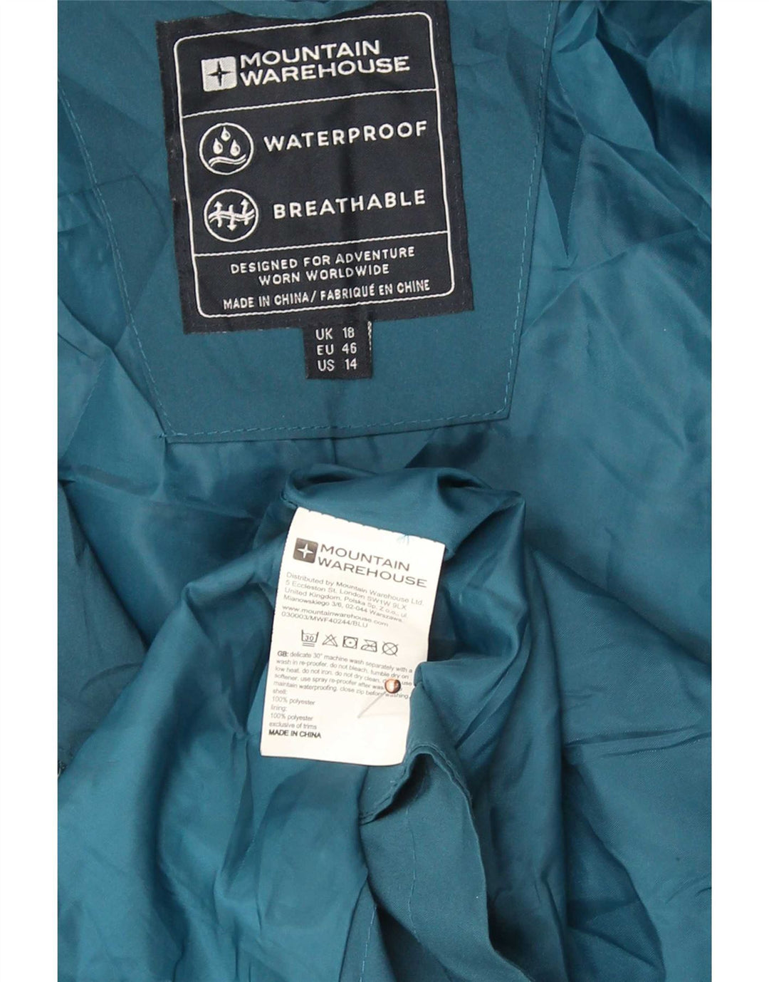 Jachetă parka supradimensionată cu glugă pentru femei Mountain Warehouse UK 18 XL Albastru