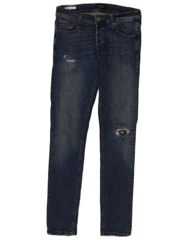 Jack & Jones Blugi slim GLENN distressed pentru bărbați W31 L34 bumbac albastru