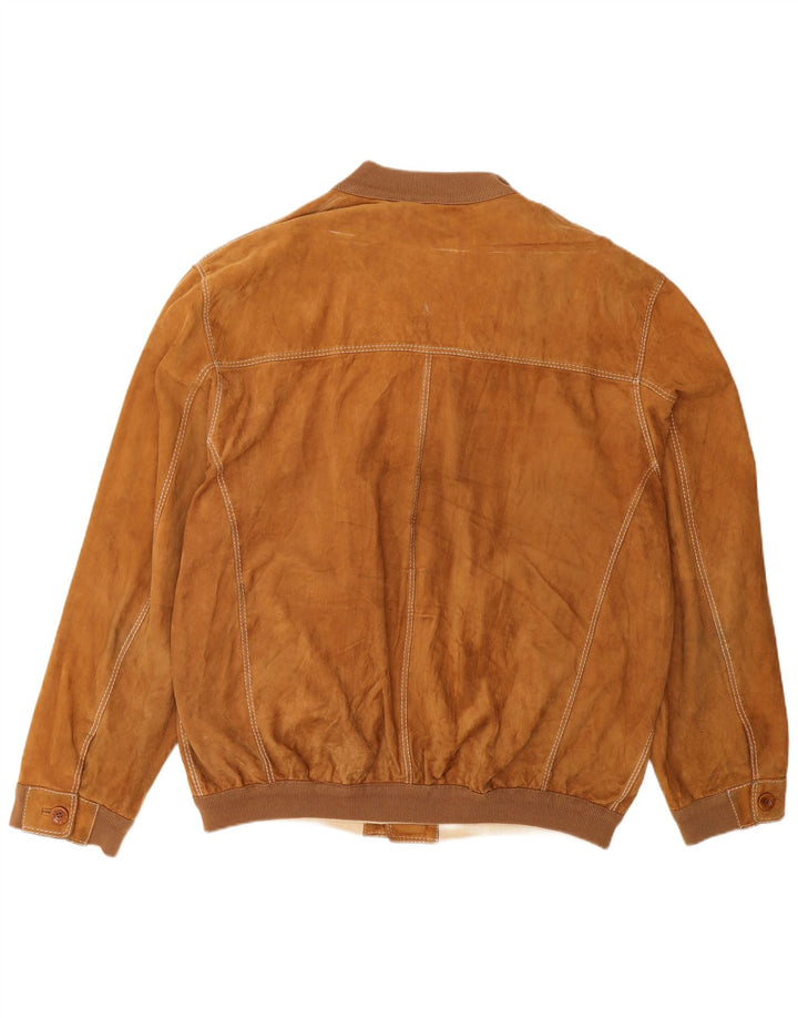 Jachetă Bomber din piele intoarsa pentru barbati Mabrun IT 54 2XL Bej