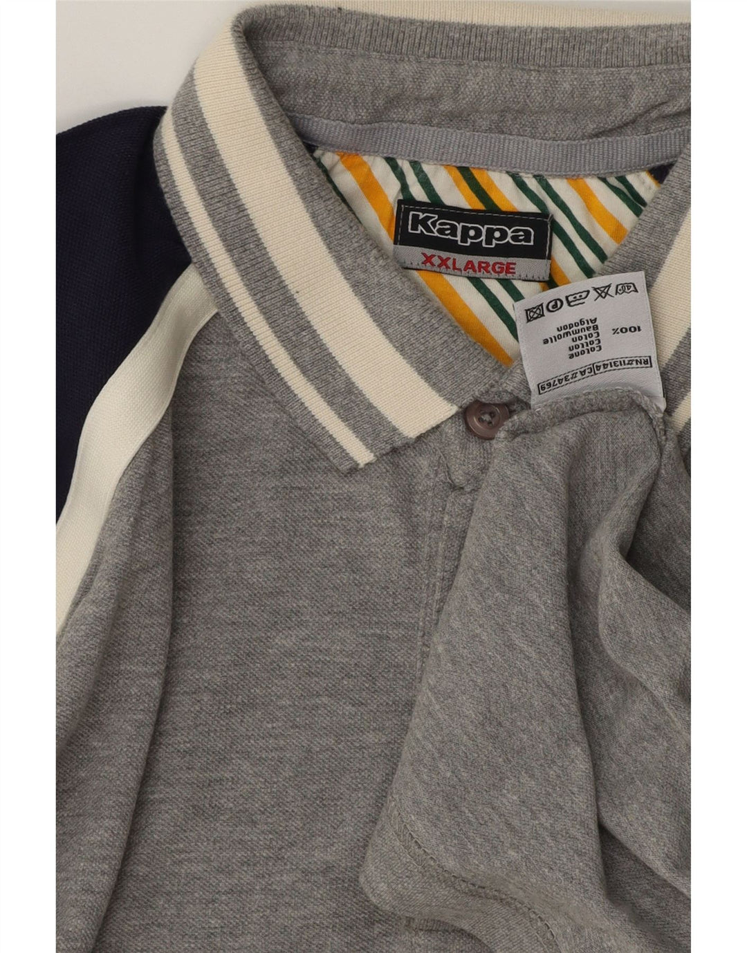 Cămașă polo pentru bărbați Kappa 2XL, bumbac color bloc, gri