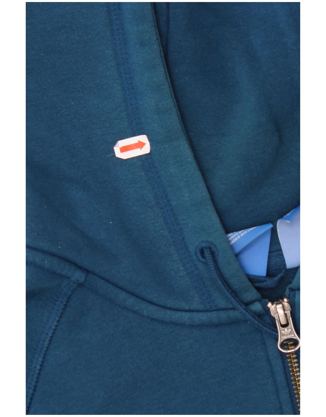 Pulover ADIDAS pentru femei, cu grafică, cu fermoar, UK 10, bumbac, albastru