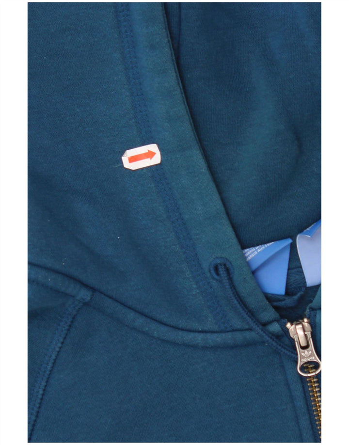 Pulover ADIDAS pentru femei, cu grafică, cu fermoar, UK 10, bumbac, albastru