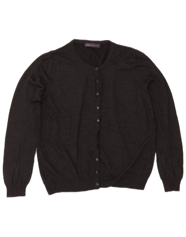 MARKS & SPENCER Pulover cardigan pentru femei UK 14 Medium Black Flecked