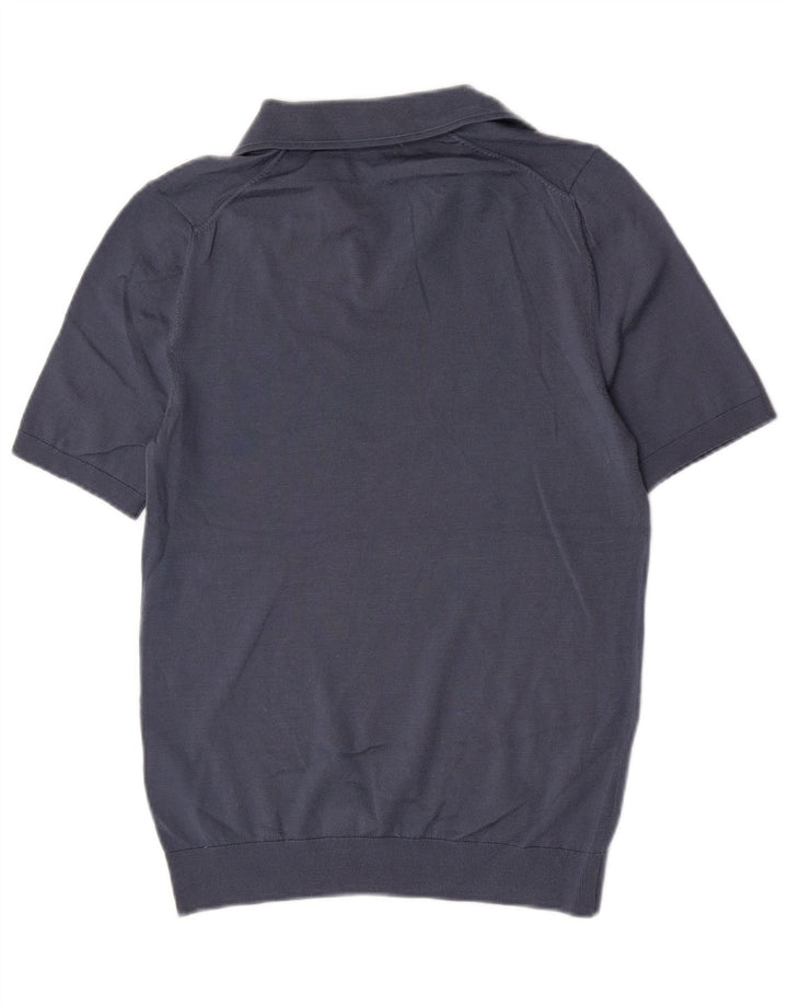 Tricou polo Reiss pentru bărbați, lână albastră mică
