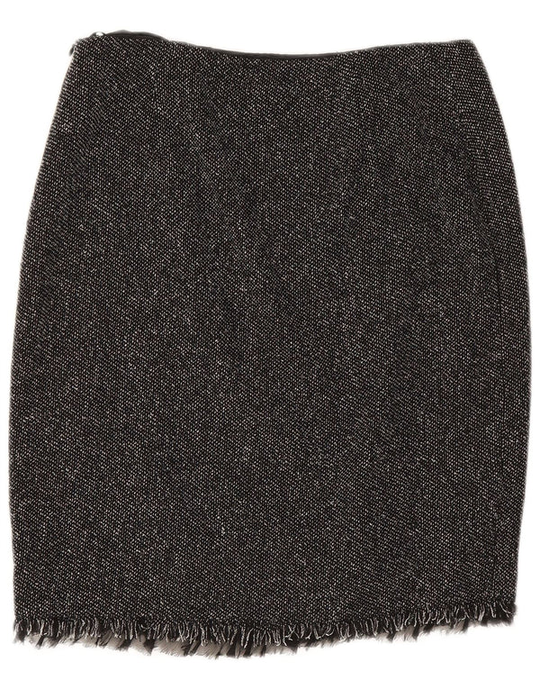 Fusta dreaptă pentru femei Luisa Spagnoli IT 44 Medium W28 Viscoză neagră cu pete