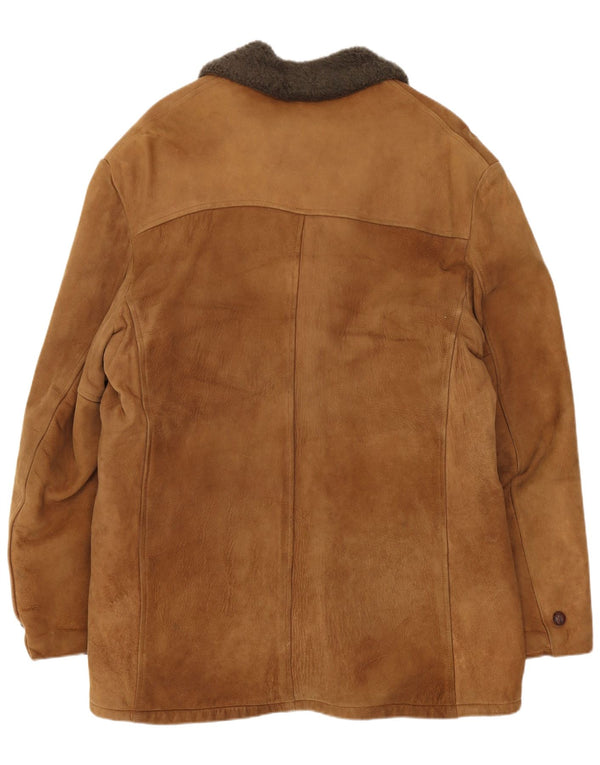 Jachetă vintage pentru bărbați din shearling UK 38 maro mediu
