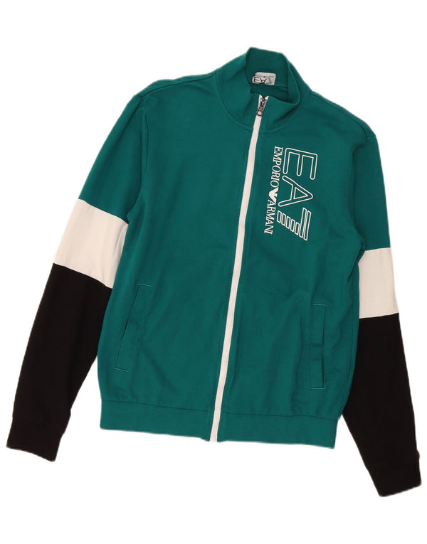 Jachetă de top pentru trening cu grafică pentru bărbați Emporio Armani, verde, mică