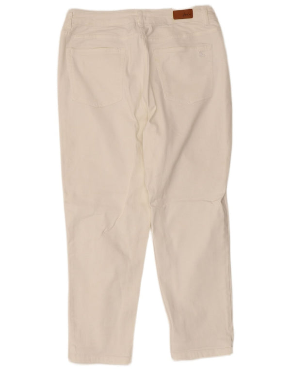 Pantaloni casual drepti pentru femei Joules UK 16 Large W34 L25 Bumbac alb