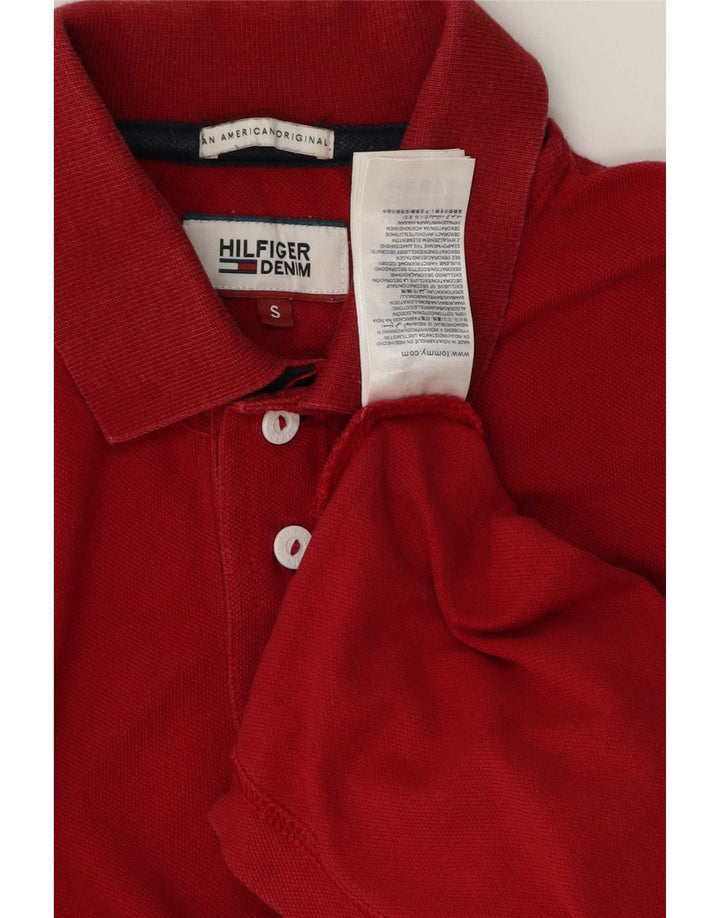Tricou polo cu grafică Tommy Hilfiger pentru bărbați, bumbac roșu mic