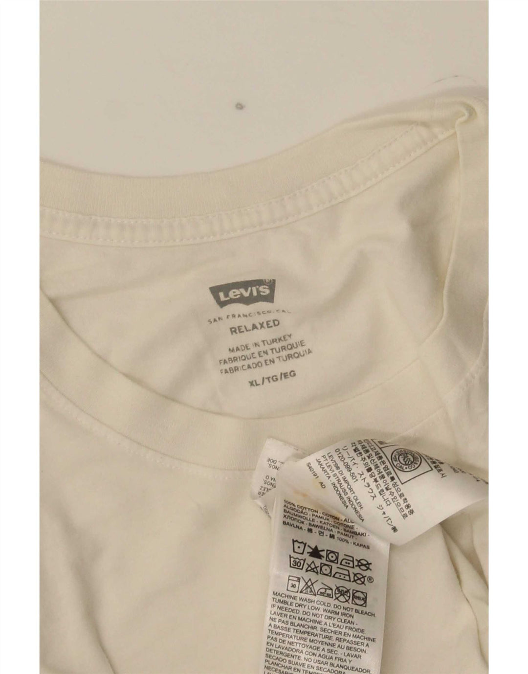 Tricou cu grafic relaxat Levi's pentru bărbați Top XL Bumbac alb