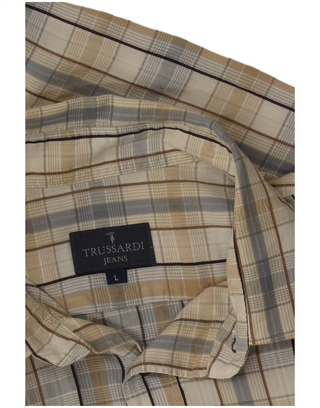 Trussardi Jeans Cămașă Bărbați Mare Bej Check