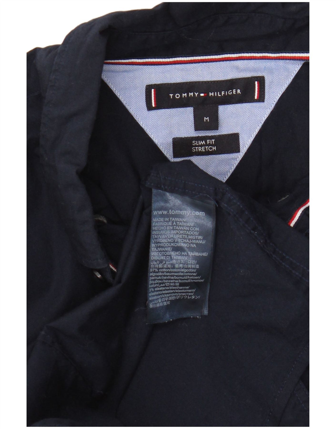 Cămașă pentru bărbați Tommy Hilfiger Slim Fit Bumbac mediu albastru bleumarin