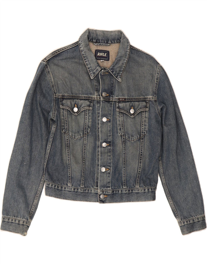 RIFLE Womens Denim Jacket UK 14 Medium Blue Cotton Vintage Rifle and Second-Hand Rifle from Messina Hembry 