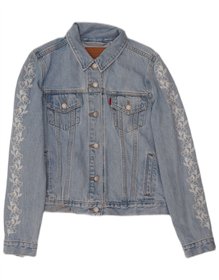 Jachetă de blugi pentru femei Levi's UK 16, mare, albastru, floral, bumbac