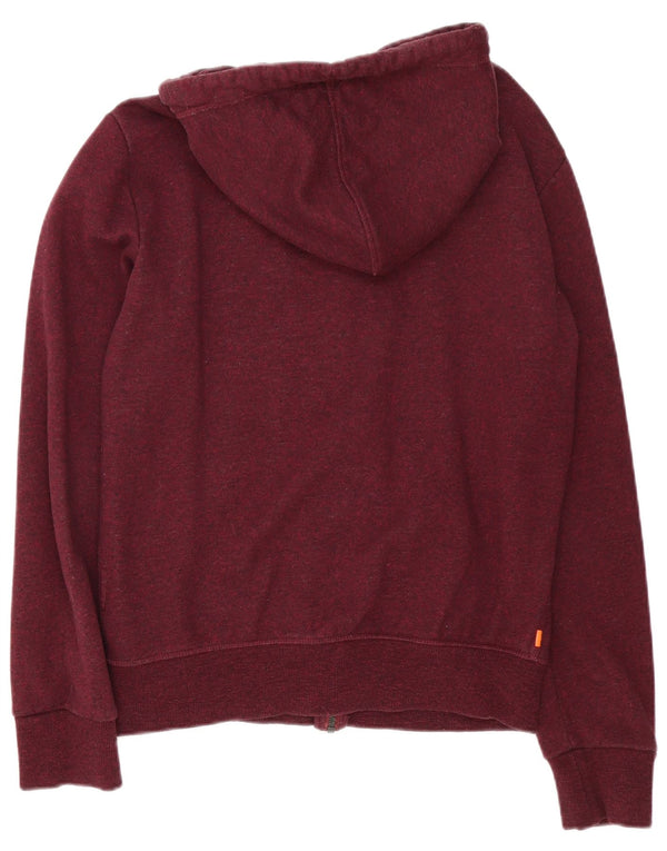 Pulover Superdry pentru bărbați, cu fermoar, bumbac cu pete de culoare burgundă