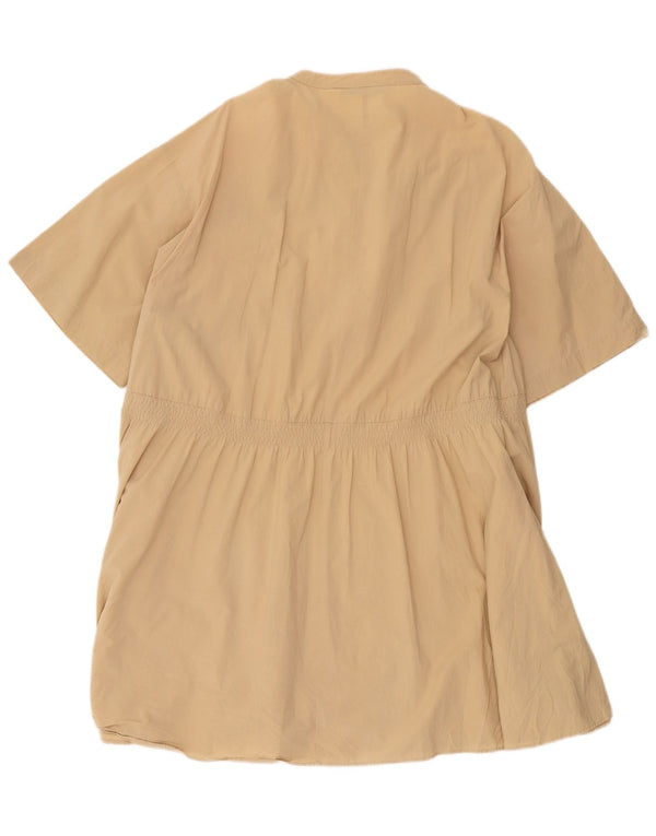 Rochie cămașă supradimensionată pentru femei Zara UK 16 mare bej