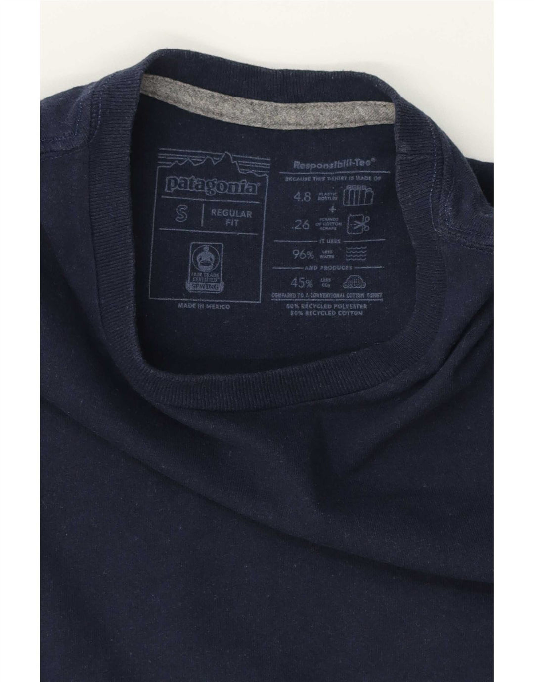 Tricou grafic Patagonia pentru bărbați, cu croială obișnuită, poliester mic, bleumarin