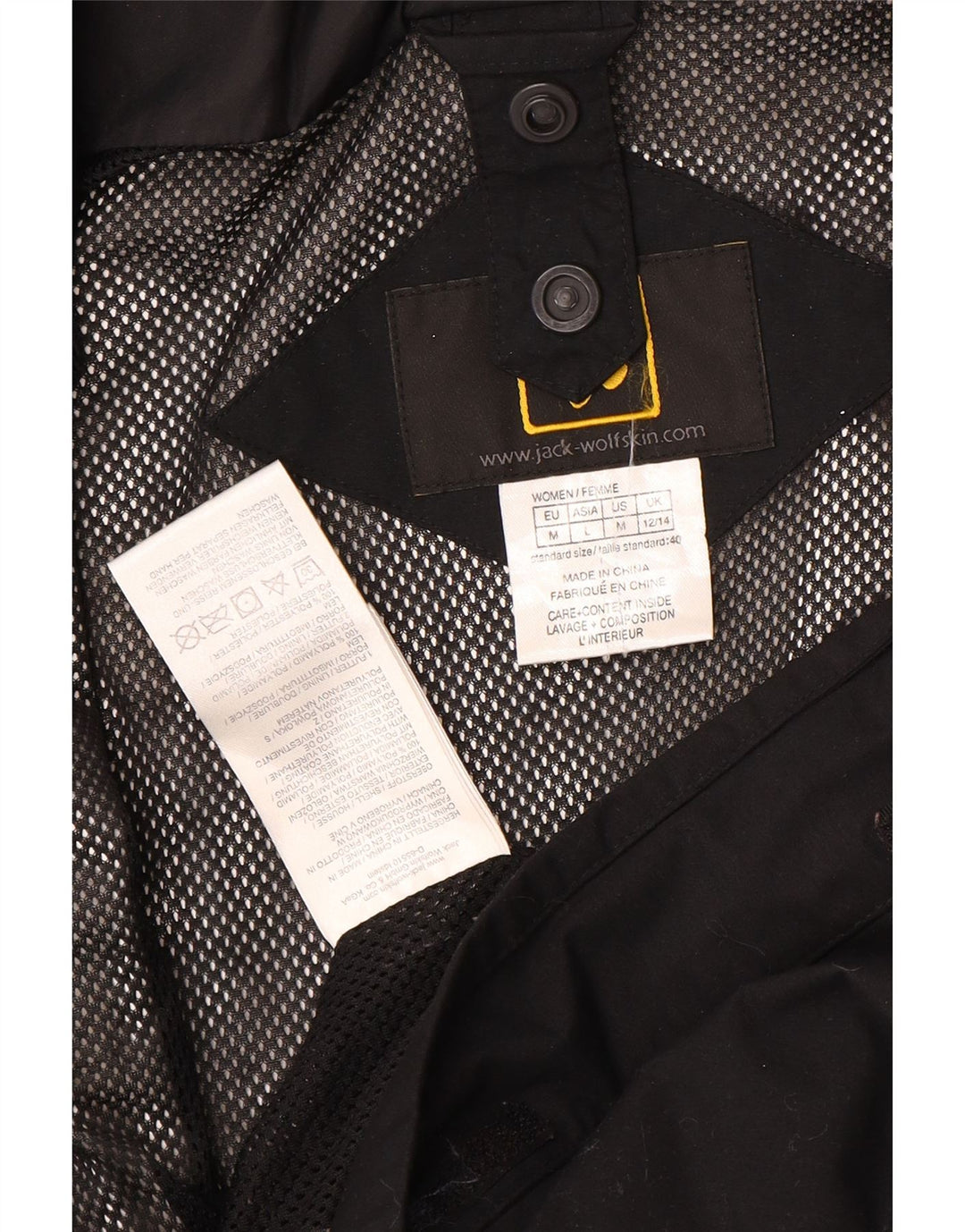 Jack Wolfskin Jachetă de ploaie cu glugă pentru femei UK 12/14 Poliamidă neagră medie