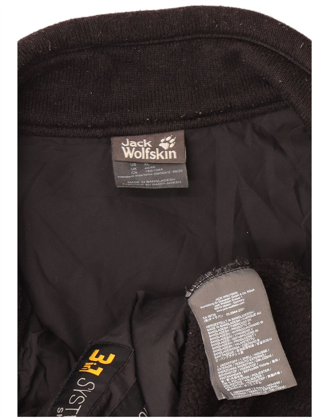 Jachetă fleece pentru bărbați JACK WOLFSKIN UK 44/46 XL poliester negru