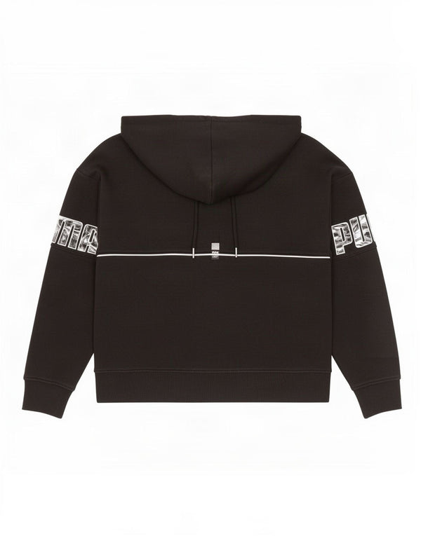 Pulover cu capota cu grafic Puma pentru femei UK 16, mare, negru, bumbac