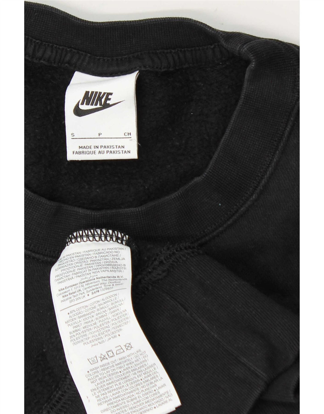 Pulover supradimensionat pentru femei Nike UK 10 Bumbac negru mic