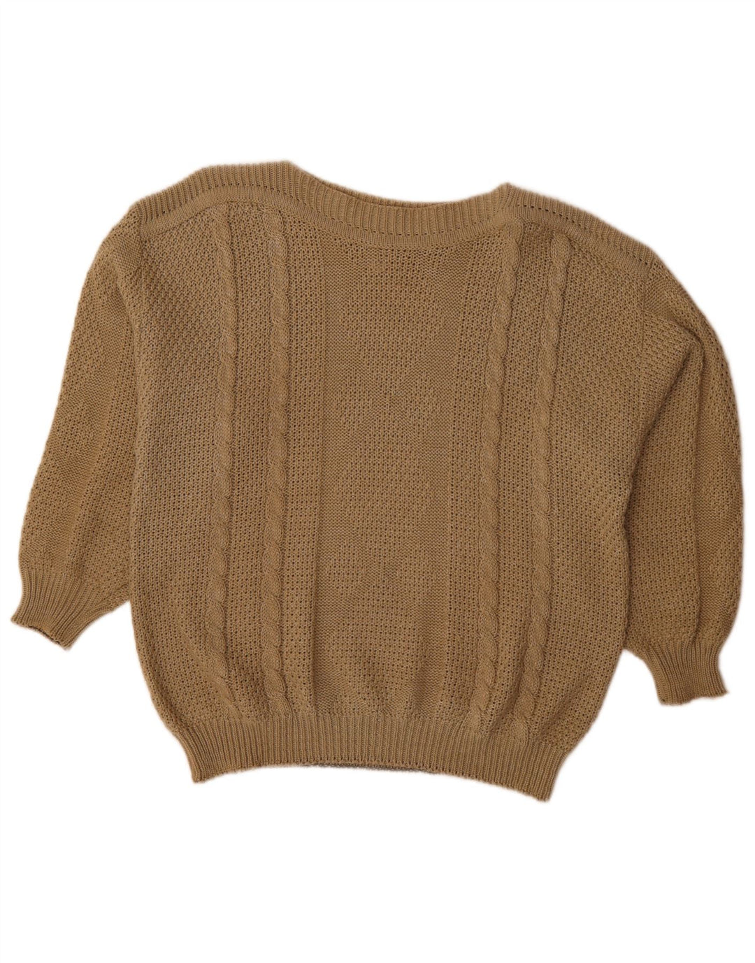 Pulover Vintage pentru femeie supradimensionat cu gât de barca EU 48 2XL maro