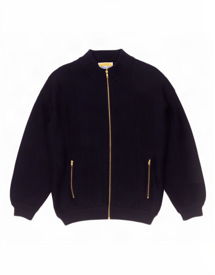 Pulover cardigan pentru bărbați Settebello, lână, albastru, mediu