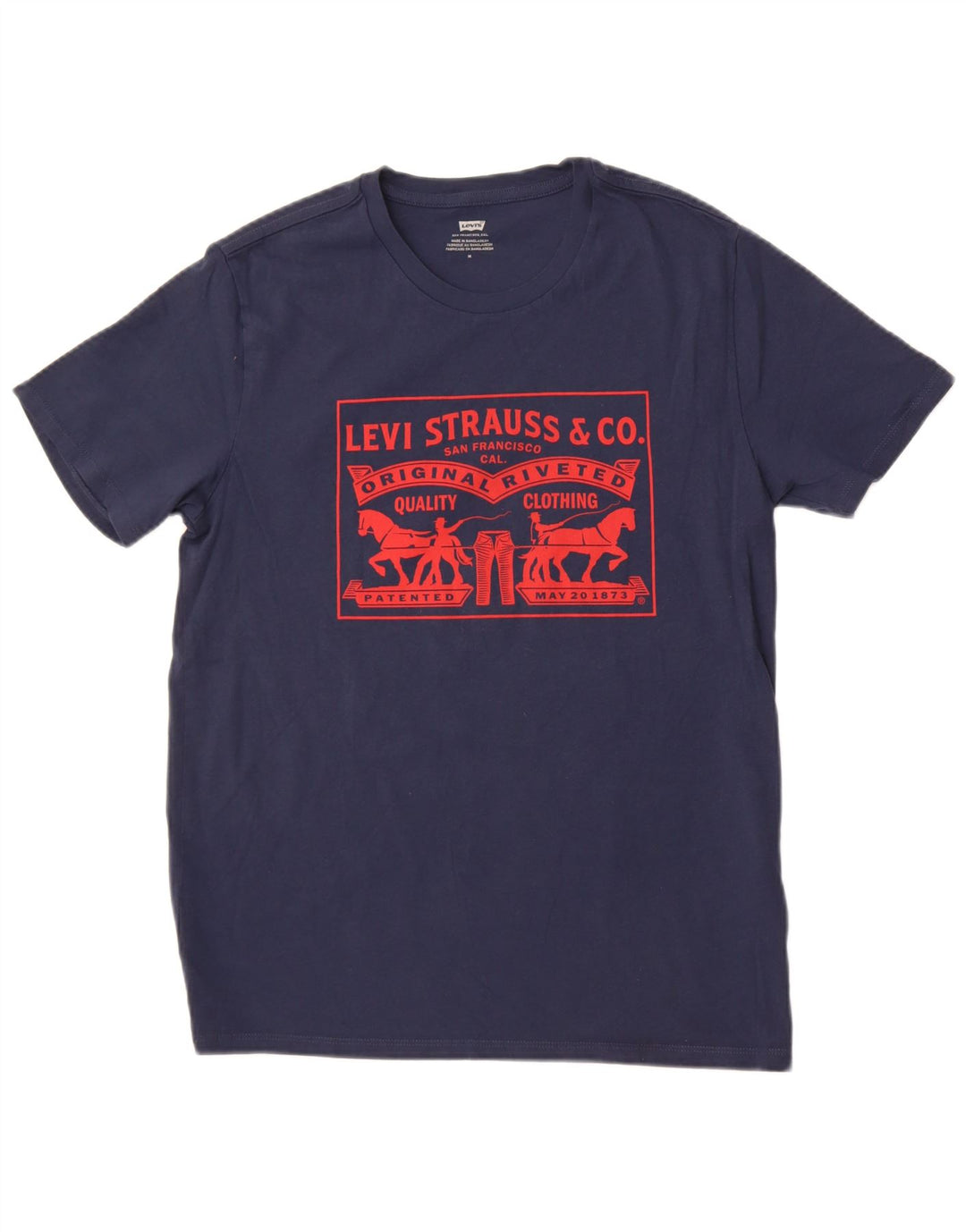 Tricou grafic pentru bărbați Levi's Top mediu din bumbac bleumarin