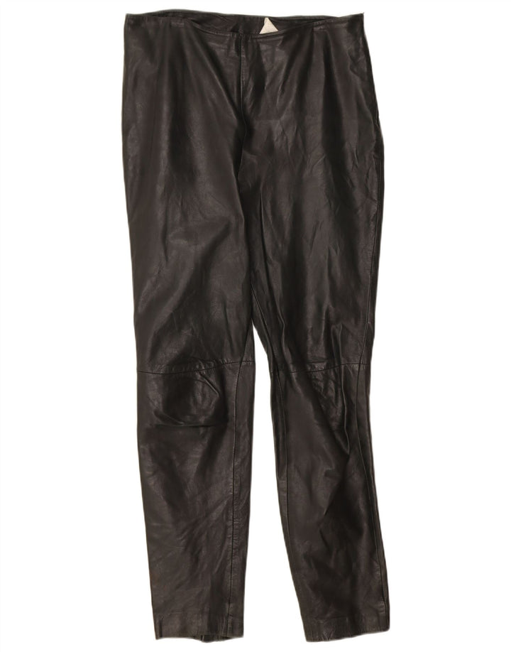 Pantaloni subțiri din piele pentru femei Mango EU 36 Small W24 L27 Piele neagră