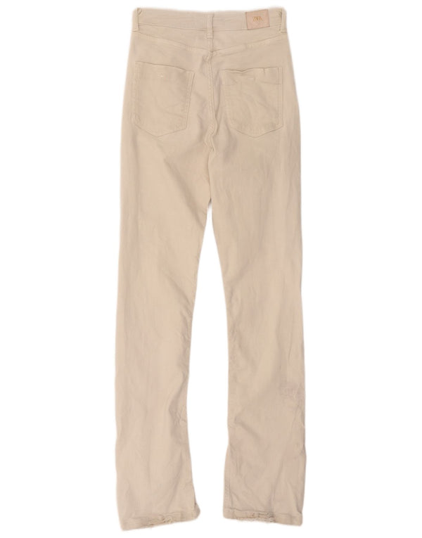 Blugi drepti pentru femei Zara EU 36 XS W26 L32 Bej