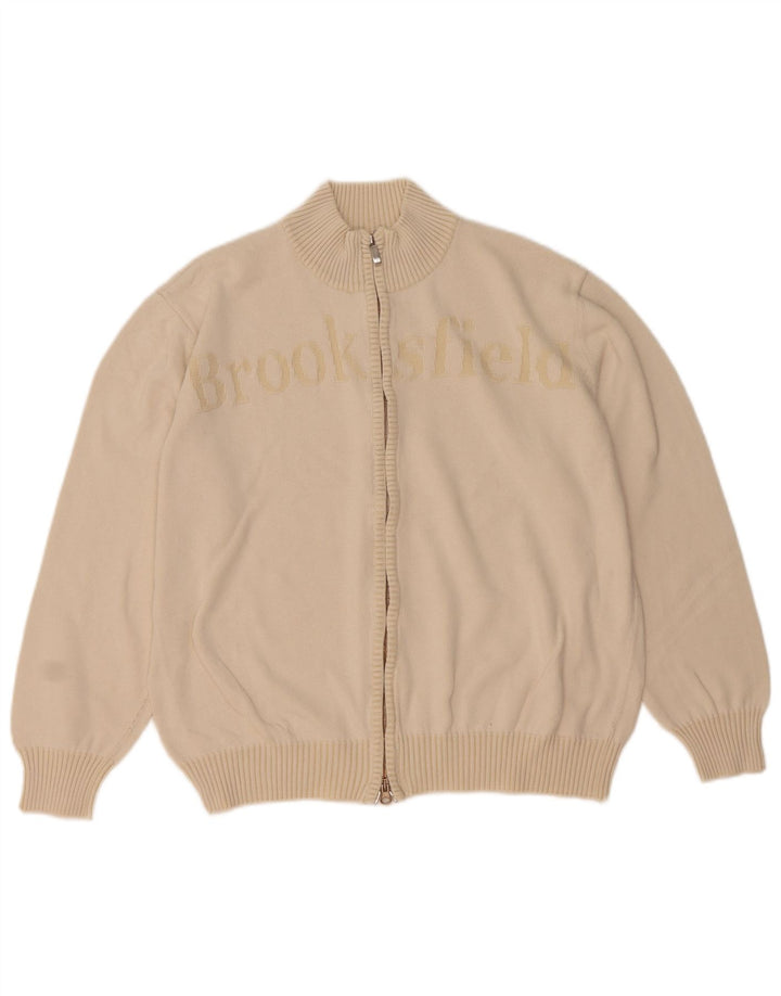 Pulover cardigan grafic pentru bărbați Brooksfield IT 50 Bej mediu
