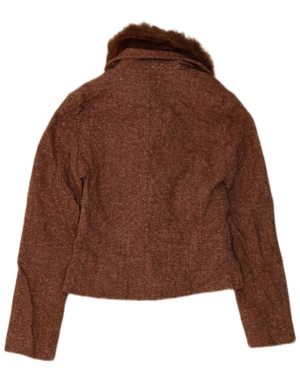 Jachetă Blazer pentru femei Pimkie cu 1 nasture UK 10 Mic maro pete