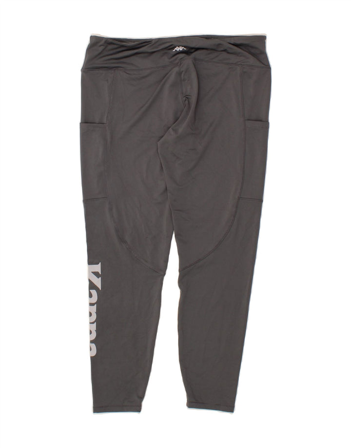 KAPPA Womens Graphic Leggings UK 14 Large Grey Vintage Kappa and Second-Hand Kappa from Messina Hembry 