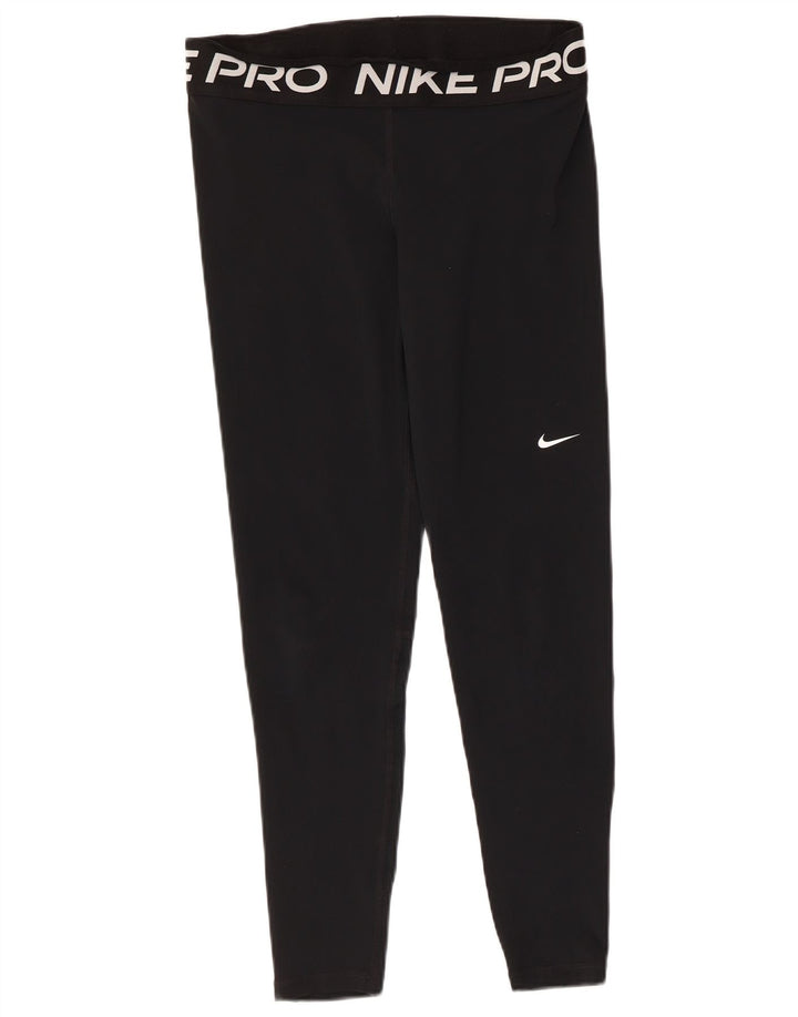 Leggings grafic Nike Dri Fit pentru femei, mari, negru, poliester