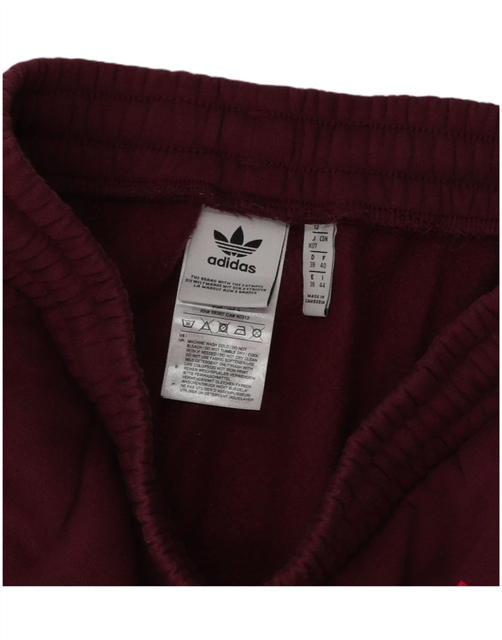 Pantaloni de trening grafic pentru femei ADIDAS Pantaloni de jogging UK 12 Burgundy mediu