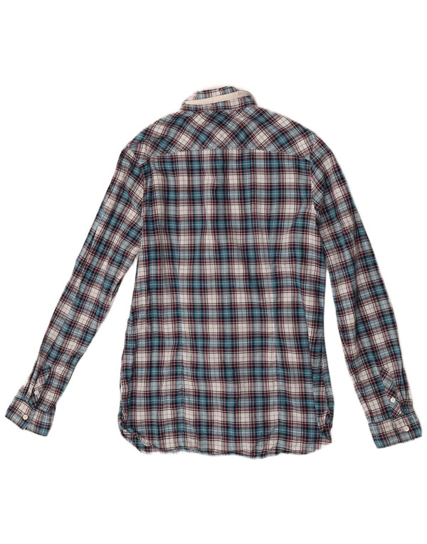 Bluză cămașă cu volane în față pentru femei Tommy Hilfiger US 6 Medium Blue Check