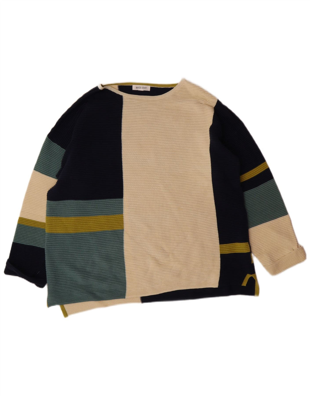 WHITE STUFF Pulover de damă cu gât de barcă UK 18 XL Multicolor