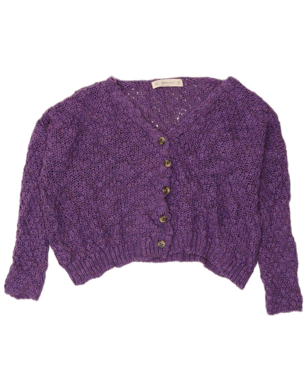 Pulover cardigan supradimensionat pentru femeie Zara UK 14 Acrilic violet mediu