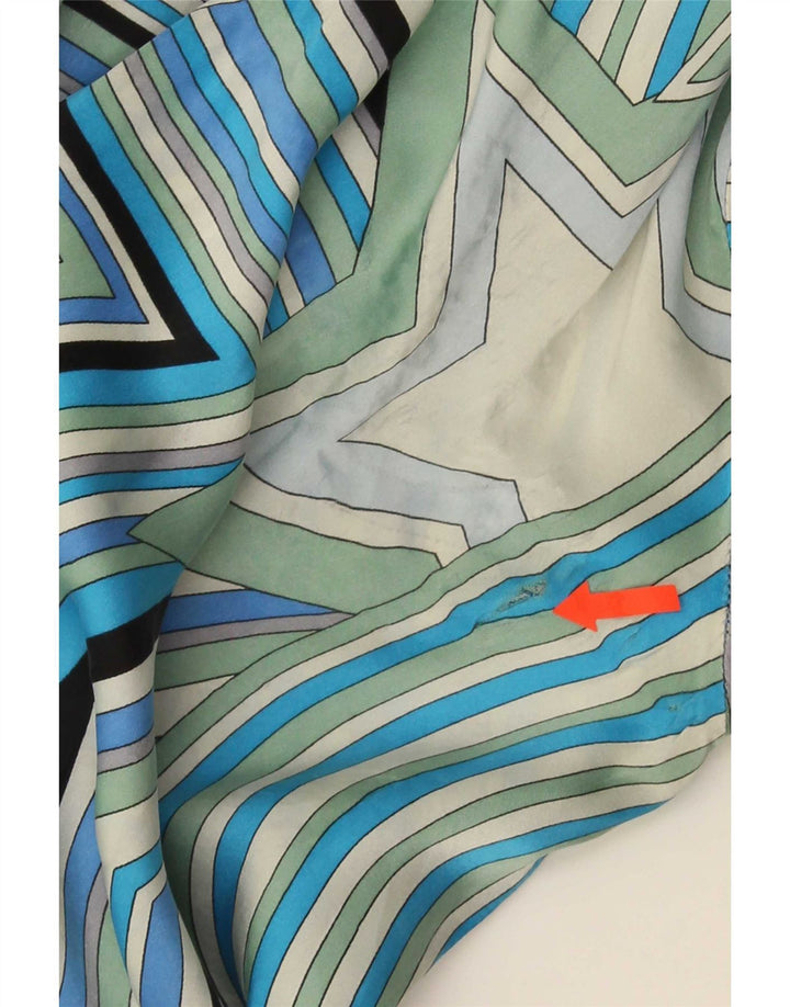 Cămașă Vintage pentru femei UK 20 2XL Albastru Geometric