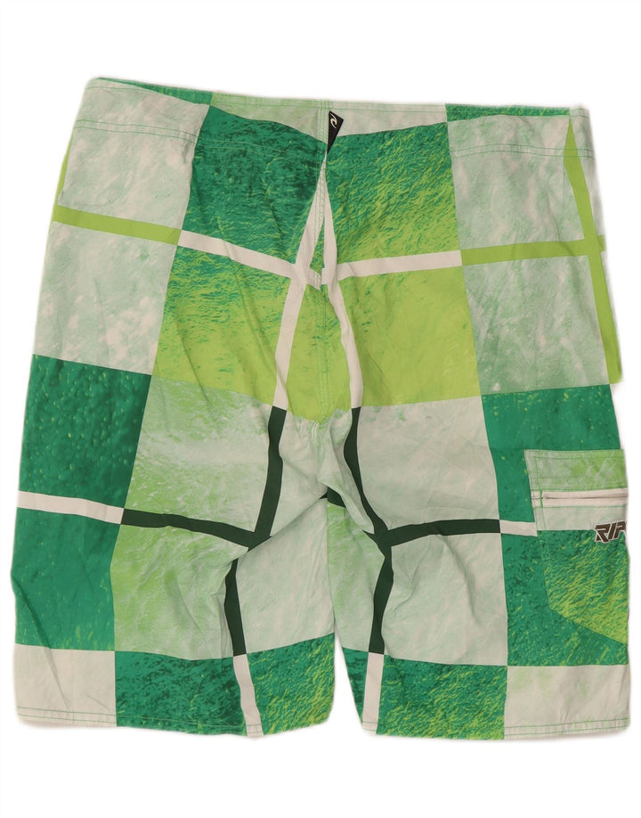 Pantaloni scurți de înot grafic pentru bărbați Rip Curl, poliester cu carouri mari, verde