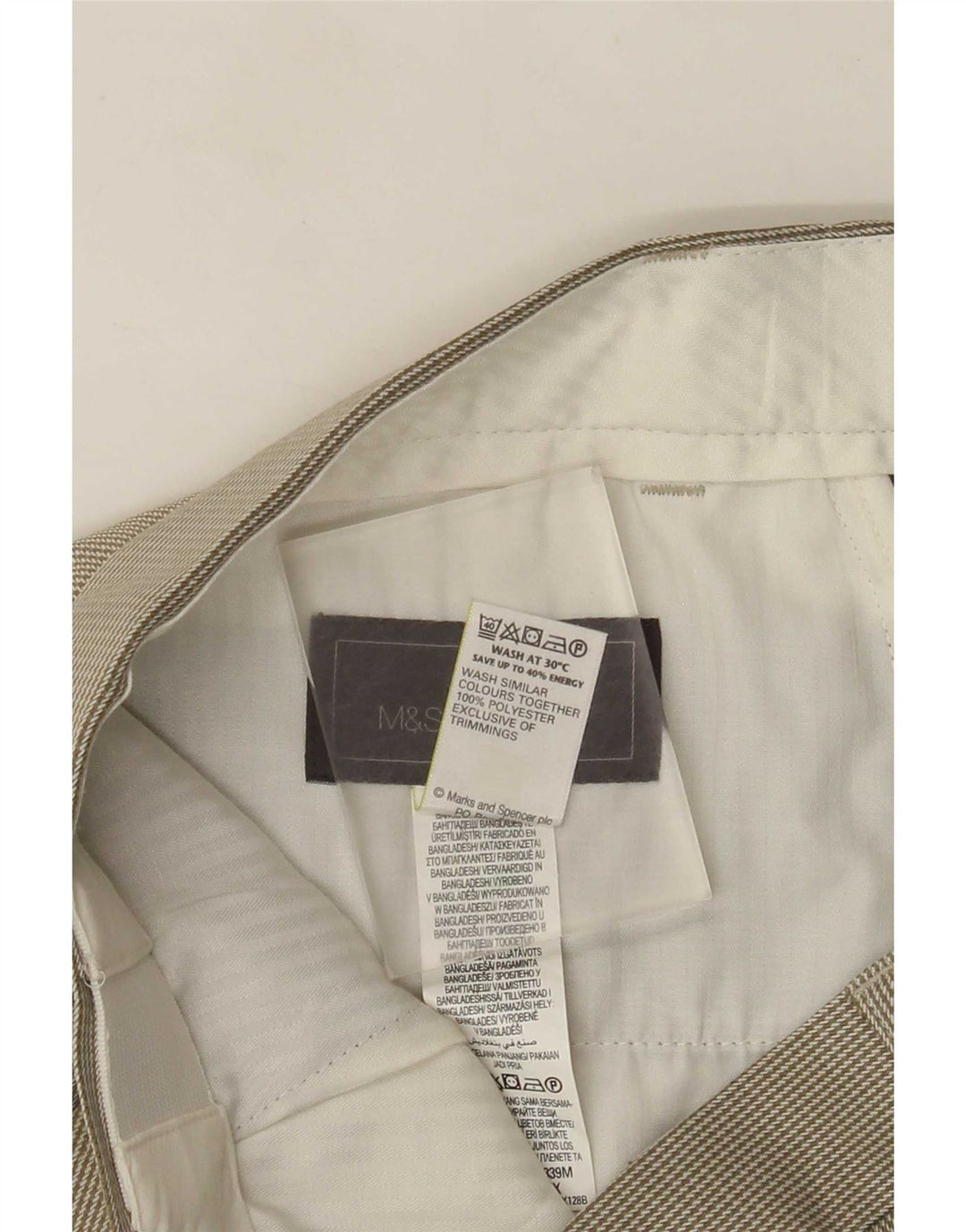 Pantaloni de costum obișnuiți pentru bărbați Marks & Spencer L36 L29 Green Houndstooth