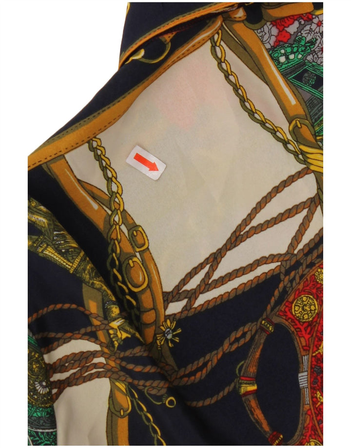 Bluză cămașă cu model abstract pentru femei VINTAGE UK 14 Medium Multicolor