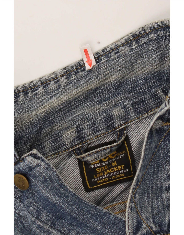 Jachetă Lee de denim crop pentru femei UK 12, bumbac albastru mediu