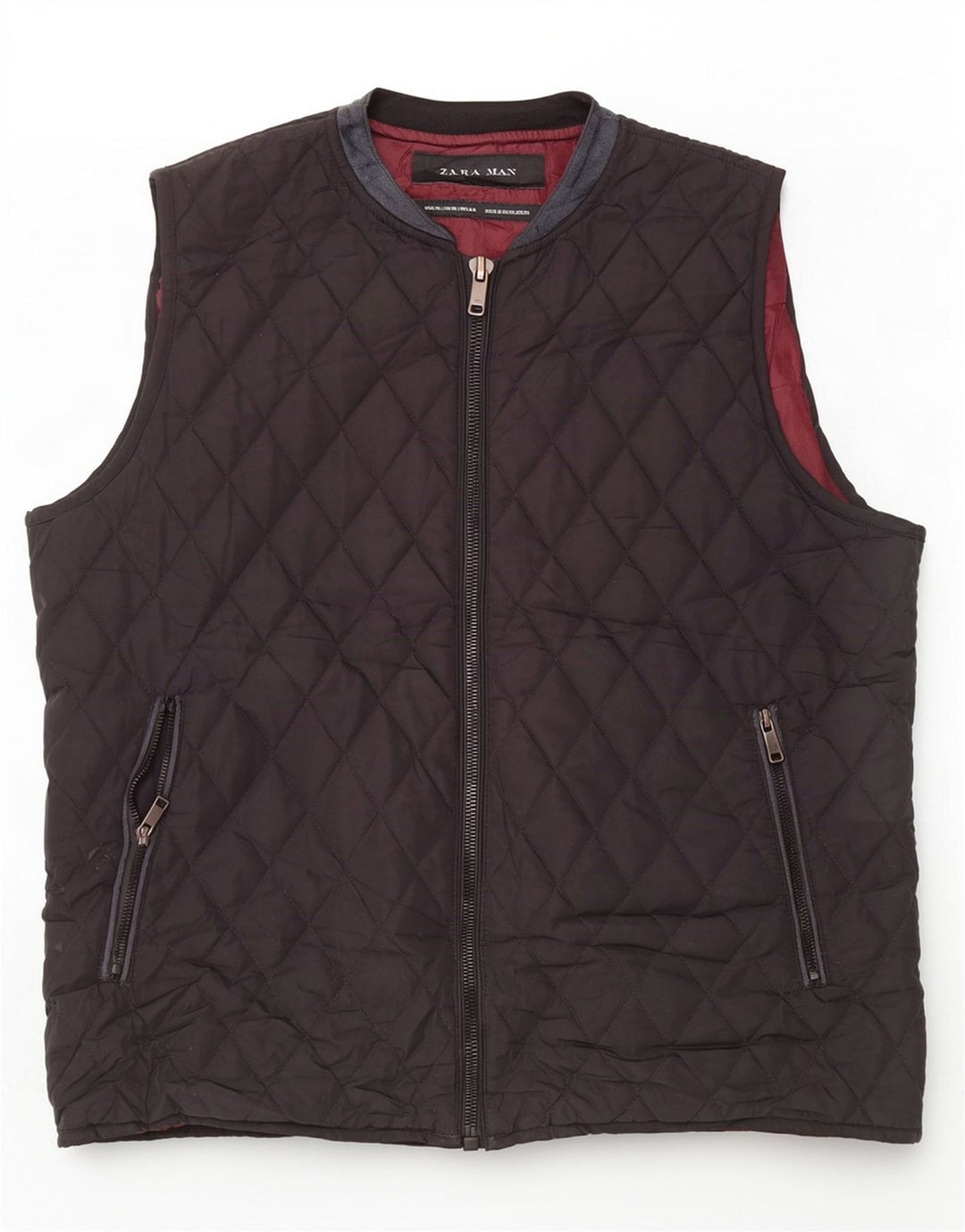 Gilet matlasat pentru bărbați Zara UK 42 XL Negru