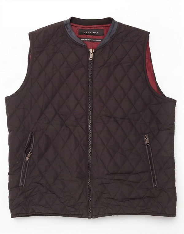 Zara Mens Quilted Gilet UK 42 XL Black
