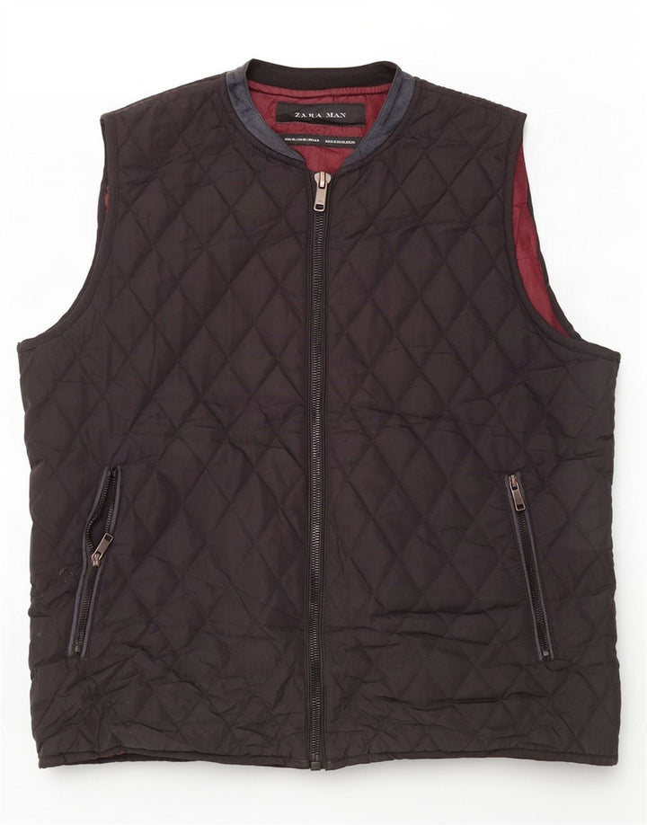 Gilet matlasat pentru bărbați Zara UK 42 XL Negru
