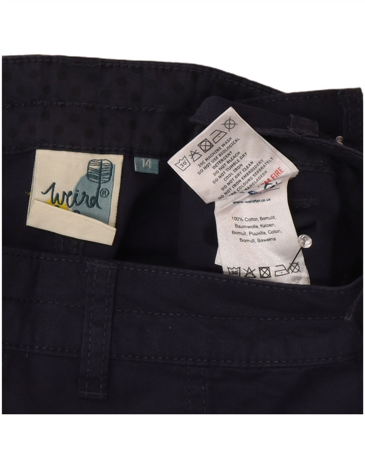 Pantaloni scurti cargo pentru femei Weird Fish UK 14 Large W34 Bumbac bleumarin