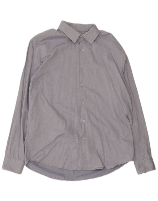 Cămașă Hugo Boss pentru bărbați, cu formă normală, mărimea 43 17 XL, bumbac cu pete albastre