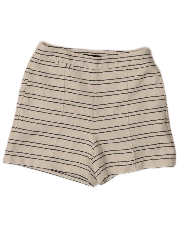 Pantaloni scurți chino cu talie înaltă Zara, pentru femei, mici W26, poliester cu dungi albe